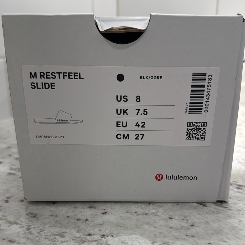 Lululemon Restfeel Slide Sandals - Black and Gray